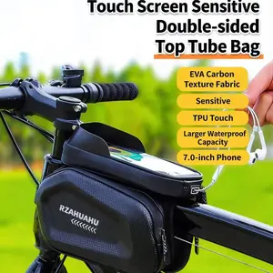 Waterproof Hard Shell Design Bicycle Bag, Larger Waterproof Capacity, Front Fork Pouch for Mountain Bike, Phone Case, Touch Screen, Sensitive, Cycling Equipment, City Bikes Accessory