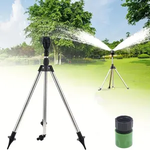 360° Rotating Stainless Steel Garden Hose Nozzle with Adjustable Tripod, Water Saving Irrigation Tool Suitable for Lawns, Succulents, and Gardens