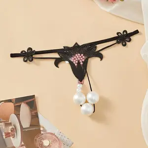 Sexy Panties for Women, Extra Large Pearl Massage Temptation Thong, Crotchless, No Need to Take Off, Nightclub