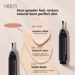 Long-lasting foundation, Concealer Foundation Hybrid, with concealing and moisturizing effects, natural and non-caking, Makeup Revolution concealing and setting foundation covers, lightweight, suitable for daily makeup base