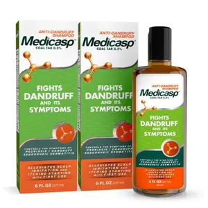 Medicasp Coal Tar Gel Dandruff Shampoo. 2 Pack. To Treat Seborrheic Dermatitis Psoriasis, 6 Ounce