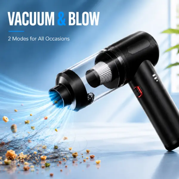 4-in-1 Handheld Car Vacuum Cleaner & Air Blower, Cordless High Power Portable Dust Cleaner for Car Interior, Home & Keyboard Cleaning