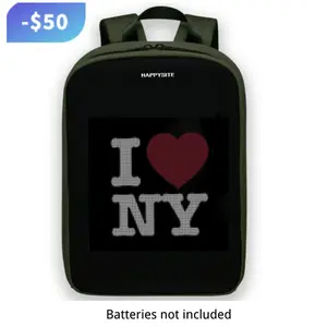 Happysite LED Backpack（Batteries not included） Prince Series with Programmable & Full Color Screen, Birthday Gift, Motorcycle Backpack, Waterproof Shoulder Travel Backpack, Laptop Backpack