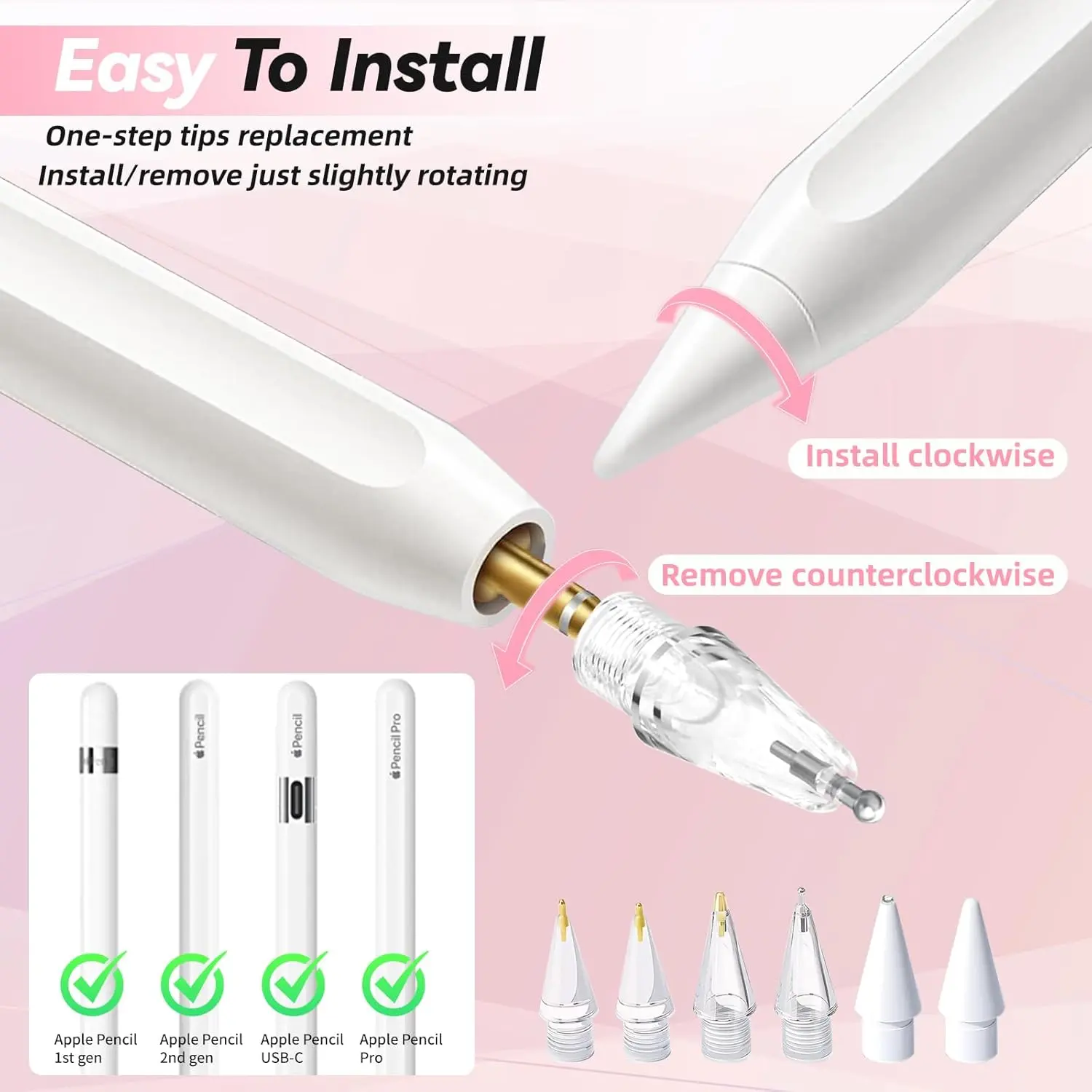 Durable Needle Tube Transparent Silent Writing Pen Conversion Kit, Universal Capacitive Stylus, Ballpoint Tip Replacement Set, Touchscreen Pen, Tablet, Smartphone