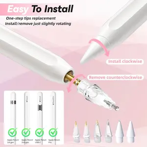 Durable Needle Tube Transparent Silent Writing Pen Conversion Kit, Universal Capacitive Stylus, Ballpoint Tip Replacement Set, Touchscreen Pen, Tablet, Smartphone