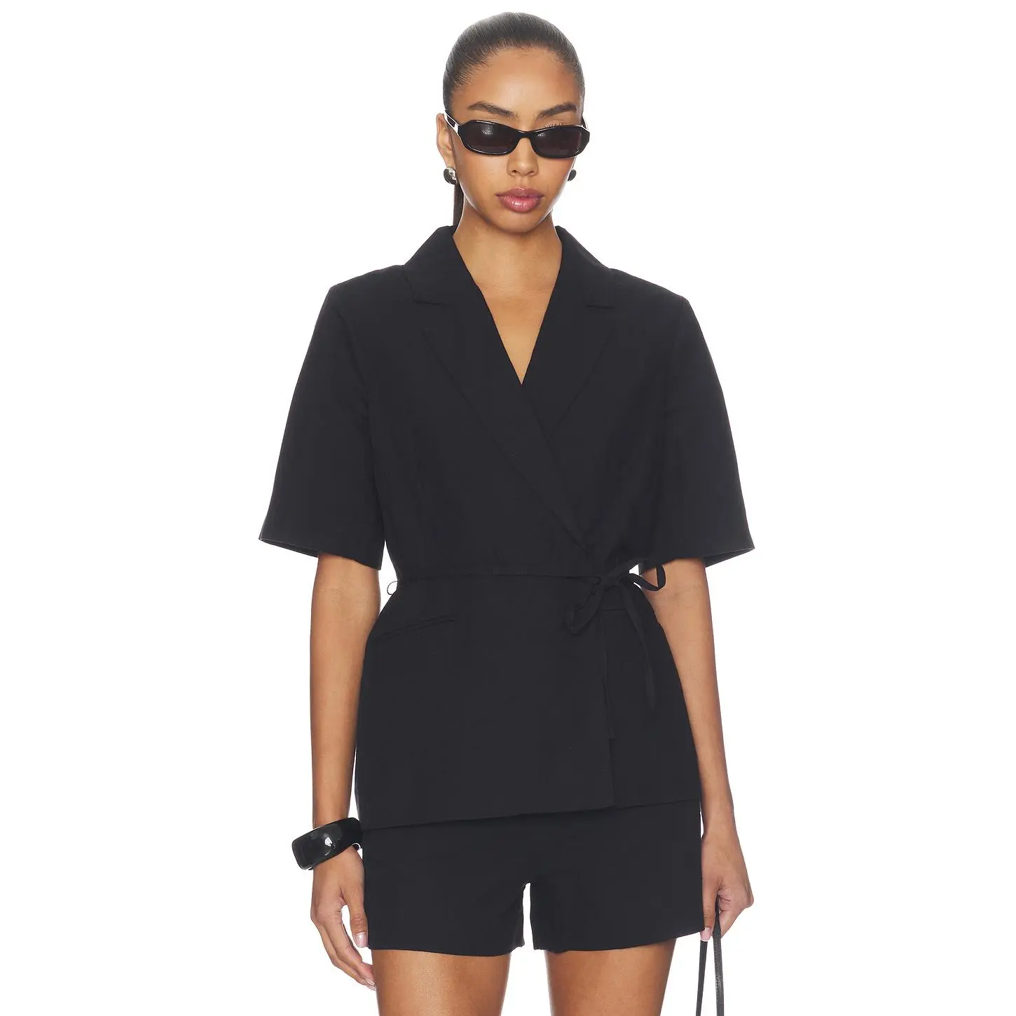 ALIGNE Carrie Linen Mix Blazer in Black