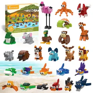 TENHORSES Animal Party Favors Building Set 26 Pack Educational Toy for Kids Safe & Certified Materials Ideal for Children, back to school, party favor for class & Birthday Gifts - Brick Perfect for Valentines Day, Easter, and Birthday Gifts