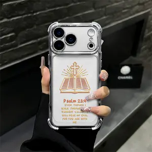 Bible Psalm 23:4 Cross Book Smartphone Case, Christian Bible Verse Cellphone Casing with Full Camera Lens Protection, Shockproof, Drop-Resistant, Durable for iPhone 17 Pro Max,16,15 Plus,14,13,12,11 Series Handheld Accessories for Christians
