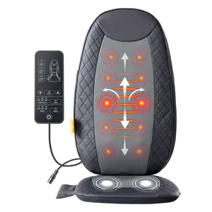 Car Interior Anti-Slip Vibrating Massage Chair Pad - Ergonomic, Portable, Adjustable Back Massager with Heat Therapy for Relief, Home & Office Use, Grey Gift for Parents