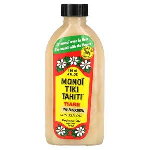 Monoi Tiare Tahiti Sun Tan Oil With Sunscreen, SPF 3, 4 fl oz (120 ml) Monoi Tiare Tahiti Sun Tan Oil With Sunscreen, SPF 3, 4 fl oz (120 ml)