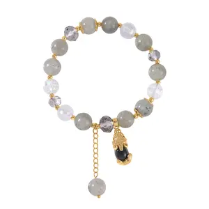 Multi Gemstone Beads Goldtone Charm Bracelet for Women Jewelry Birthday Christmas Gifts for Women