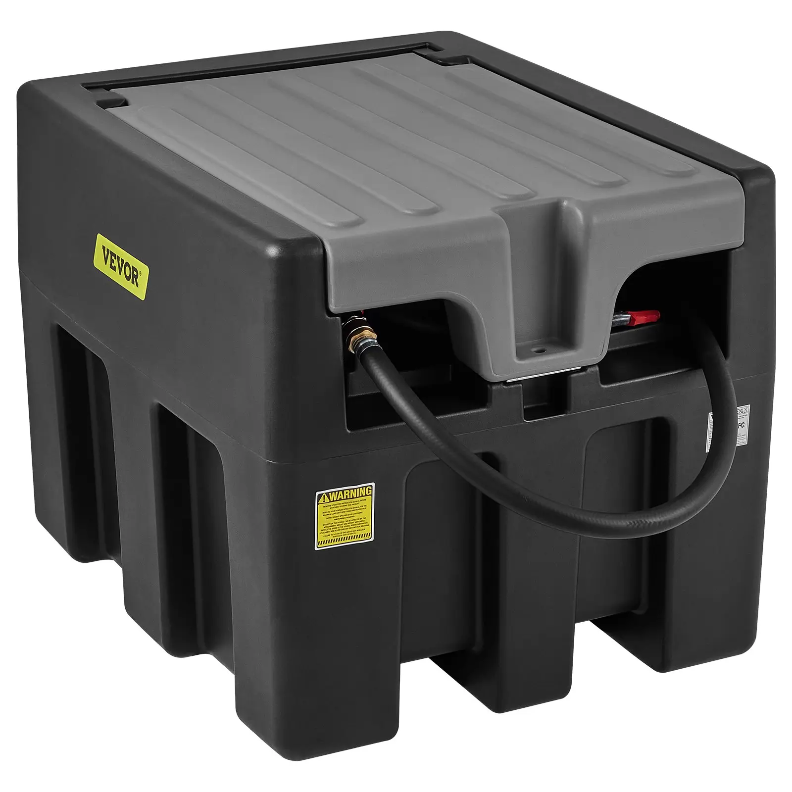 VEVOR Portable Diesel Tank,  58 Gallon Capacity & 10 GPM Flow Rate, Diesel Fuel Tank with 12V Electric Transfer Pump and 13.1ft Rubber Hose, PE Diesel Transfer Tank for Easy Fuel Transportation