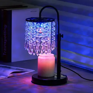 Candle Warmer Lamp with Timer Dimmer and 3 Bulbs, Lamp Candle Warmer with Marble Base,Wax Melt Warmer for Jar Candles, Birthday Gifts for Women Mom, House Warming Gifts   Decor (RGB-Black)