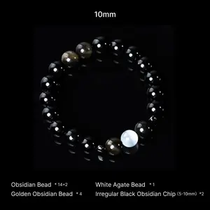 Shadow Core Crystal Beaded Bracelet, White Agate Bracelets, Spiritual Jewelry Gifts for Men Women