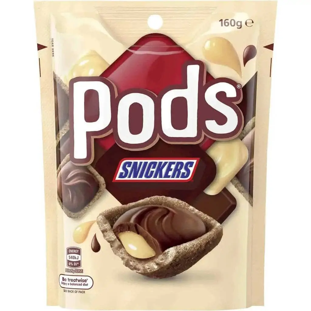 The Popular Australian Snickers Pods Dessert - Choco-Crunch Treat, Ships with Icepack, Dispatched Mon-Thurs to Prevent Melting