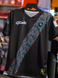 Guatemala Camisola de Guatemala Negra 2025 Short Sleeve Soccer Jersey with Unique Geometric Patterns