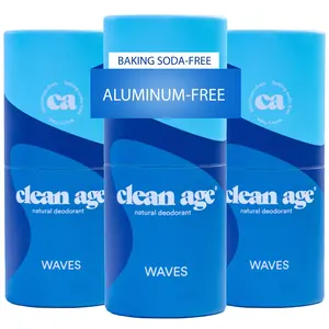 Clean Age Teen Deodorant - Aluminum-Free Waves Scent - 2 oz Stick (Pack of 3) - Paraben-Free Deodorant - Made with Natural Ingredients - Gender-Inclusive