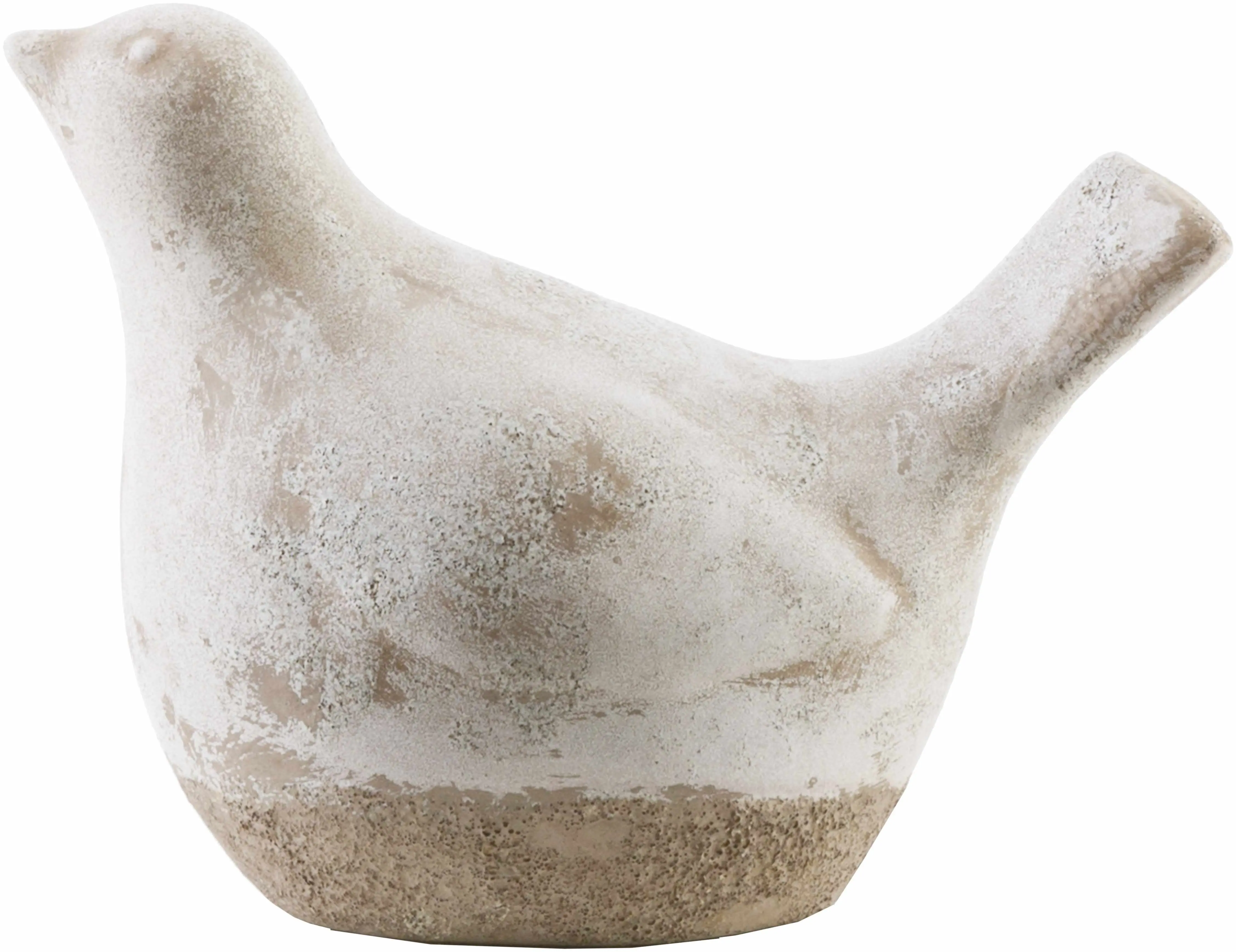 Albuccione Beige Rustic Ceramic Bird Figurine - Collectible Figurines, Cute Collectibles, 3D Home Decor Accents for Living Room