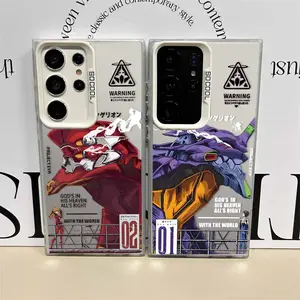Customized Silicon-TPU Anti-Drop Anime Evangelion Matte Fashion Phone Case for Samsung Galaxy Series (S25 Edge, S24, S23, S22, S21, S20 FE, Ultra, Plus)