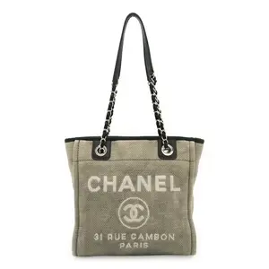Pre-owned CHANEL Canvas Tote Bags Deauville Leather Tote Bag