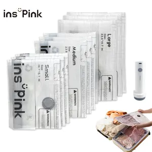 Travel Vacuum Compression Bags with USB Rechargeable Electric Pump Space Saving Storage Set for Clothes Bedding Travel Lightweight Organizer Portable Compressor for Luggage Closet - Packing Cubes | Thanksgiving variety pack , #TikTokshopBlackFriday