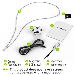 Mini Soccer WiFi Camera, Wireless Wifi Camera, 130° Wide Angle, APP Control, No Display, Wearable Keychain Camera, Compact and Portable Surveillance Device, Wifi Security Camera
