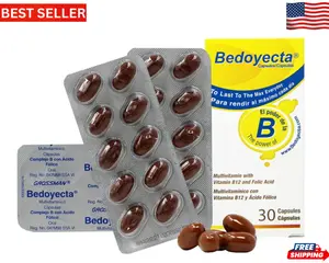 Bedoyecta Multivitamin with Vitamin B12 and Folic Acid Supplement Capsules 30 Ct