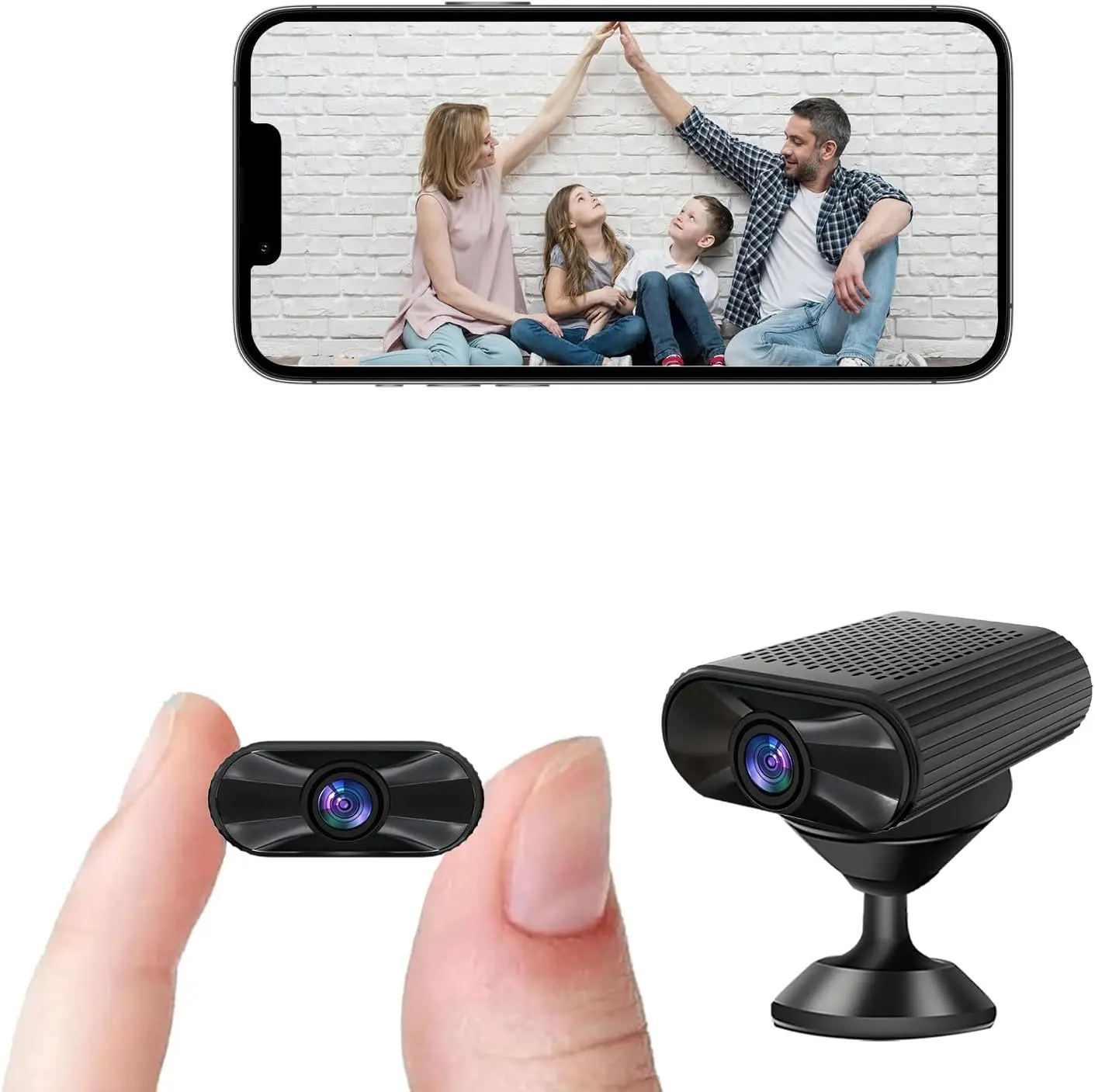 Mini Magnetic Security Camera - 1080P HD WiFi Wireless Camera With Night Vision, Motion Detection, 130° Wide Angle, 1.5H Battery Life, Phone App Live View - Compact Security Camera For Home, Office, Baby Monitor, Pet