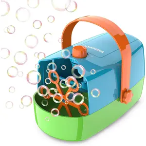 Bubble Machine, 3 in 1 Bubble Maker, Bubble Blower with Replaceable Bubble Wands, 8000+ Colorful Bubbles Per Minute, Operated by Plug-in or Batteries, Bubble Toys for Indoor Outdoor Birthday Party