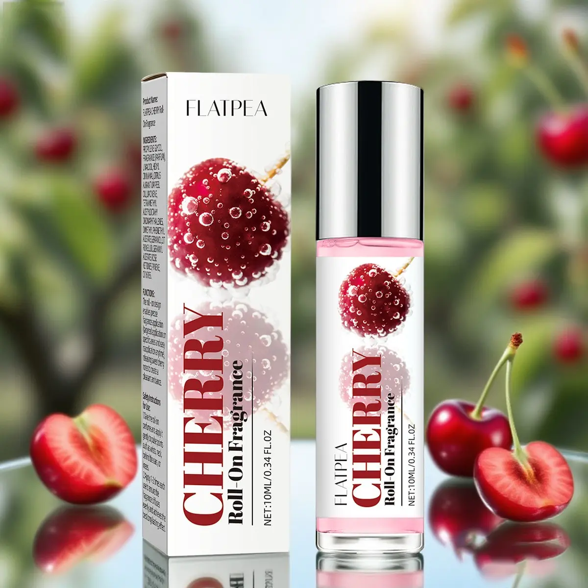 10ML Cherry Scented Rollerball Perfume, Long-Lasting Fragrance, Portable Date Perfume, Ideal Gift for Women, Birthday Present