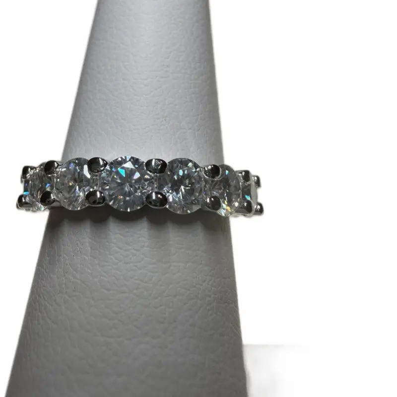 3.85 ctw Moissanite eternity band, size 6- Italian 925 Sterling Silver - MORE COMING