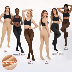 SHOWITTY Outlets 2 Pack Women’s Fleece Lined Thermal Tights – High Waist Fake Sheer Leggings, Ultra-Warm, Slimming Winter Pantyhose