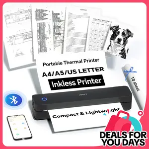 Inkless Portable Printer, Wireless Bluetooth Thermal Printer for Travel & Office, Compatible with iOS, Android & Laptop, Supports 8.5"x11" US Letter & A4 Paper, Compact Thermal Printing#SummerWins #DealsForYouDays