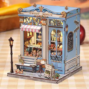 Sweet Marie Book Nook Kit - DIY Miniature House Dollhouse Kit for Adults and Teens Booknook Tiny House Bookshelf Decor 3D Wooden Puzzle Gifts for Family Friends