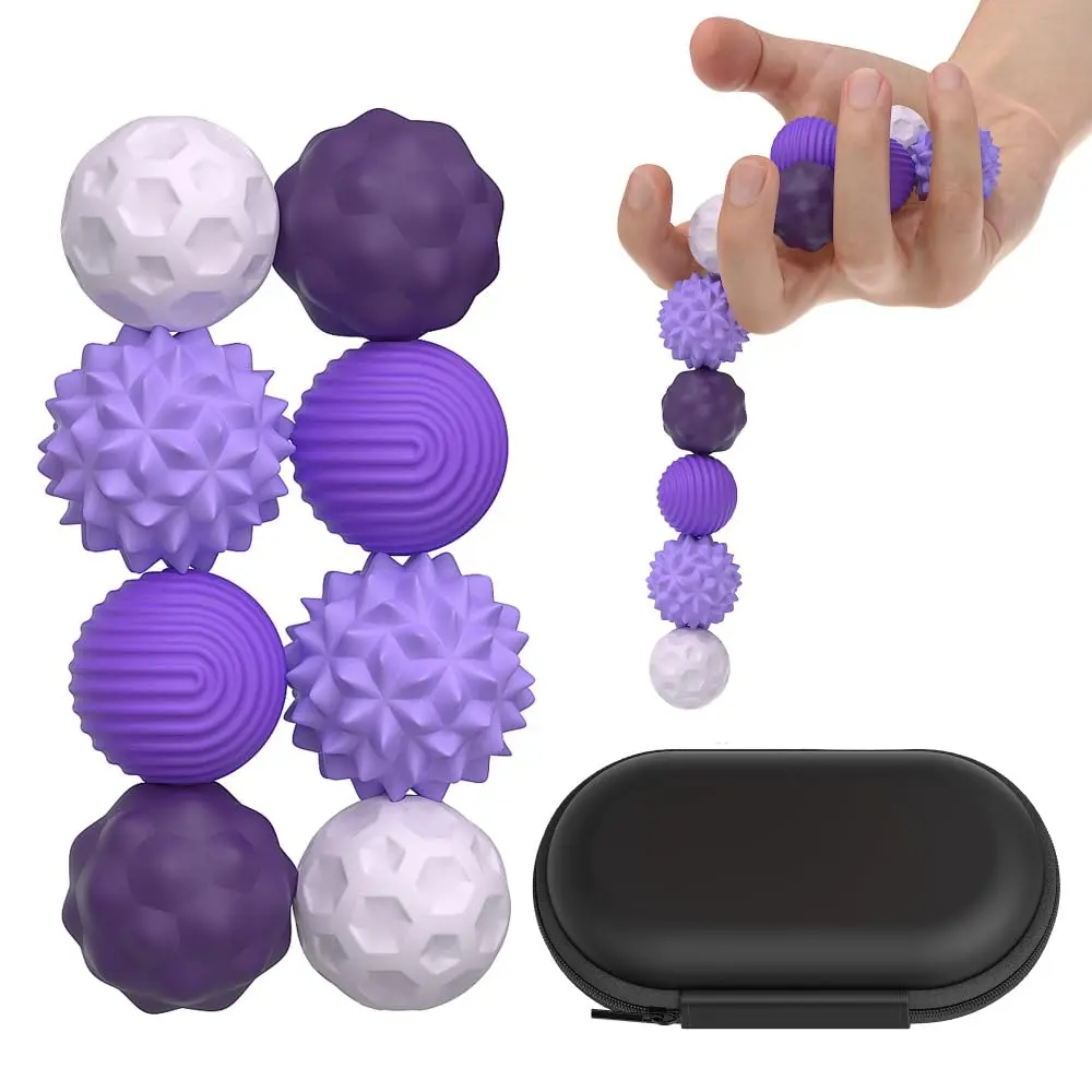 Silicone Ball Set, 8 Counts/set Fidgeting Relax Toys with Elastic Texture, Assorted Colors, Stress Relief Toys for Adults & Teens, , Decompression Toy, Multifunction