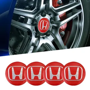 4Pcs 56MM Car Wheel Hub Cap Center Sticker Emblem Auto Badge Decal Accessories For Honda Pilot Odyssey Civic HR-V Prologue ZR-V Passport Fit Freed WR-V Ny1 CR-V Accord Vezel CITY Insight Ridgeline BR-V N-ONE Elevate Shuttle CLARITY NSX