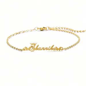 Butterfly Pendant Costum Name Heart Charm Anklet
