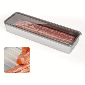Kitchen Food Storage Container, Stainless Steel Cheese Box with Glass Lid, Refrigerator Meat Keeper, High Shelf Ready, Durable Design, Fridge Storage Container, Heavy Duty Containers