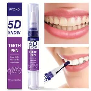 ROZINO 5D Snow Teeth Pen - Gentle Clean & Happy Breath Oral Cleanser for Cleaner Teeth & Fresh Breath - 5ml Net Weight Whitening Cleansing