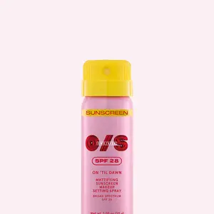 ONE/SIZE On ’Til Dawn Mattifying Sunscreen Makeup Setting Spray SPF 28 Travel Size 1.05 oz - Sets Makeup for 16hrs, Sweat Resistant, Water Resistant, Easy to Reapply