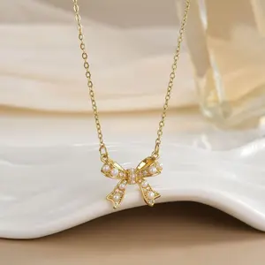 Pearl Bow Necklace