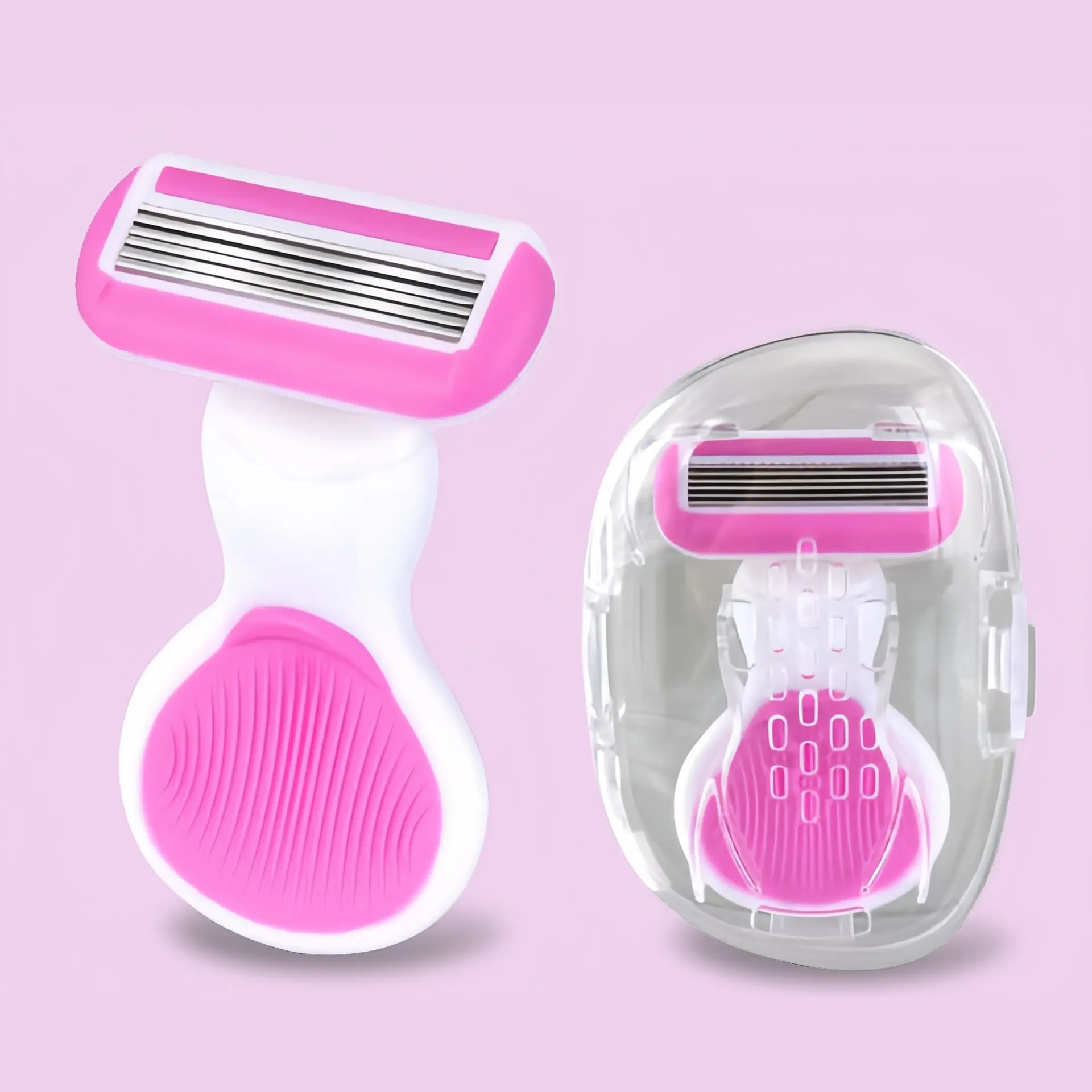 Women's Paraben-Free Stainless Steel Manual Safety Razor - 1pc Portable Hair Removal Tool for Adults' Bikini, Underarm Grooming, 50g Multifunctional Shaving Head (Contains Neither Harmful Additives for Smooth Shaving), Smooth Legs, 24 Months