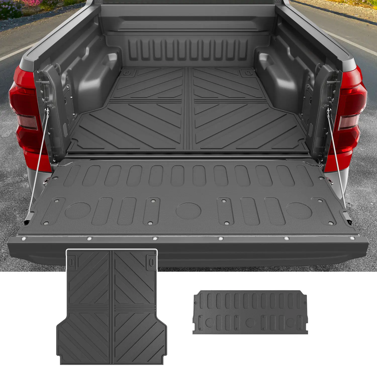 [Fits 22-26 Maverick] Truck Bed Mat Compatible with 2022 2023 2024 2025 2026 Ford Maverick Gasoline/Hybrid ,including XL/XLT/LARIAT Models Mat Truck Bed Liner Tailgate Protector All Weather Replacement for 2022-2024 2025 2026 Ford Maverick Accessories