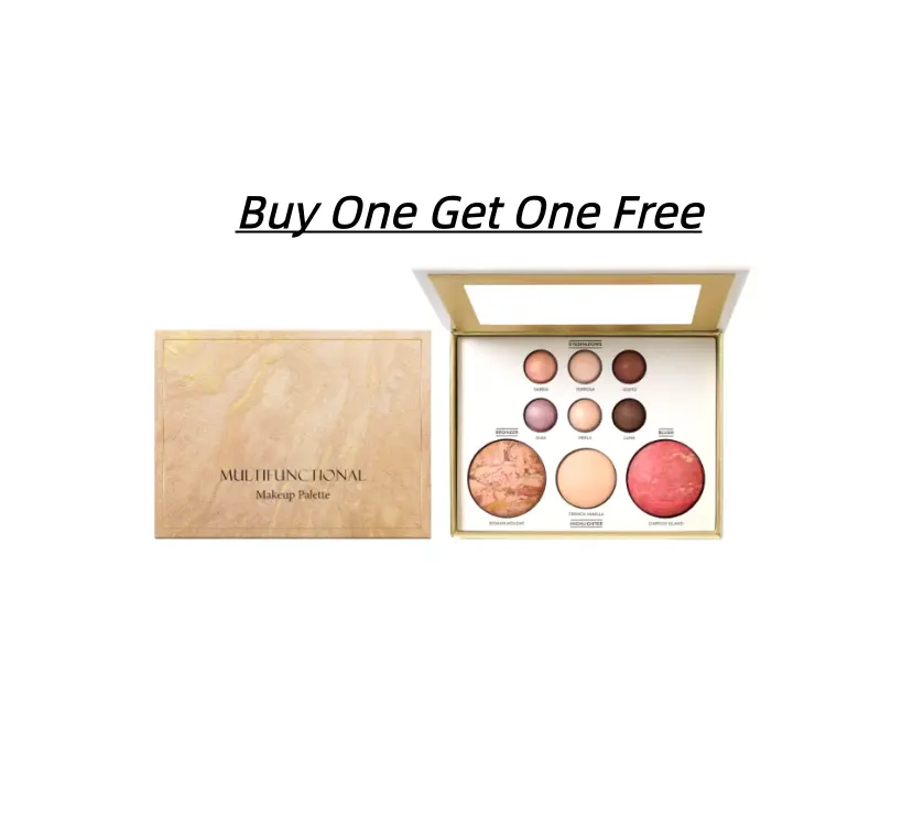 【BOGO】Gilded All-in-1 Makeup Palette - Everyday Versatile Makeup Set with Eyeshadow, Contour, Blush, Highlighter, Under-Eye Brightener, Color Correction for Flawless Glamour Magic, Streamlined Routine & Get Ready with Me Prep