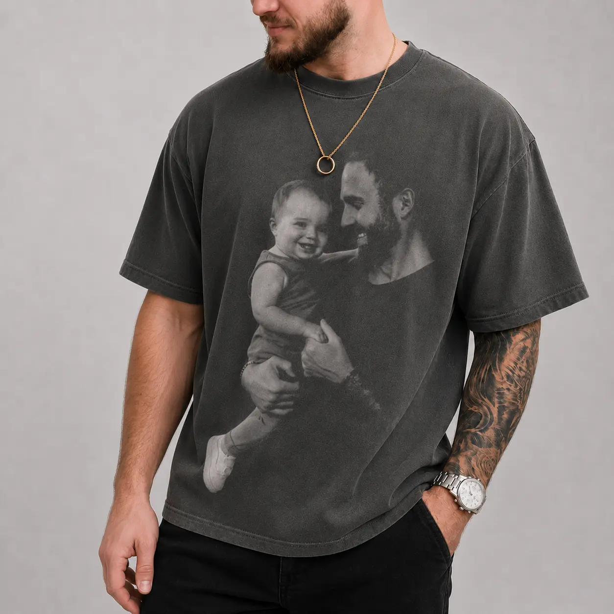 Personalized Photo Dad Shirt for Father’s Day, Custom Father Photo Tee, Gift for Dad Birthday, Vintage Photo Shirt for Men, Family Memory Tee, Custom Dad Portrait Shirt, Birthday Gift for Dad, Fathers Day Personalized Shirt, Custom Image Graphic Tee