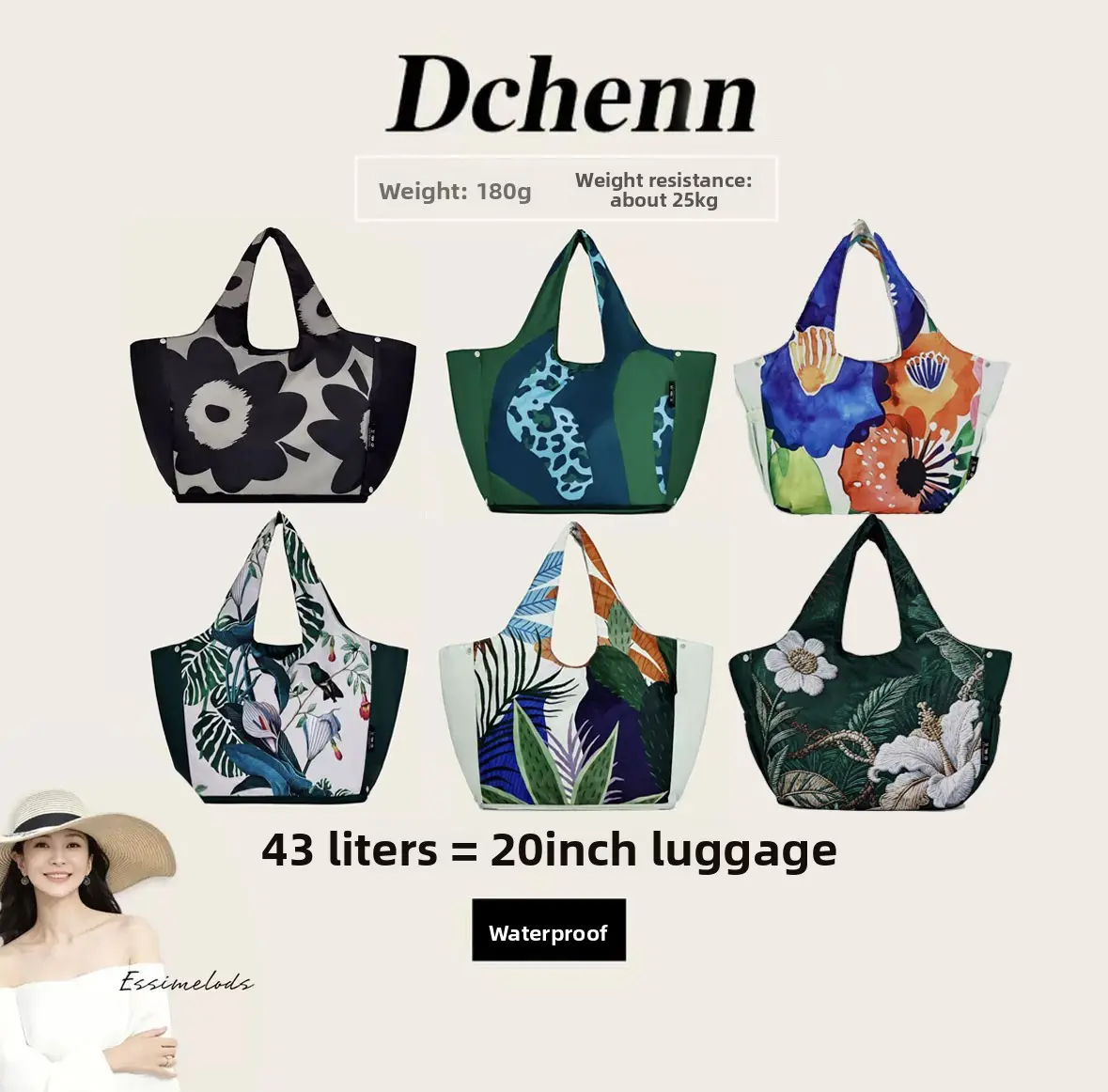EnviroSax [Extra Large Size], Foldable Magic Bag, waterproof, large capacity travel bag, shopping bag, yoga bag
