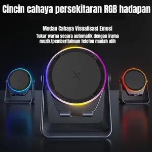 Wireless Audio Induction Bluetooth Speaker with Phone Holder LED Nightlight for Tablet iPhone Android 5.3 Connectivity 1200mAh Battery  New Design Durable Smart Device