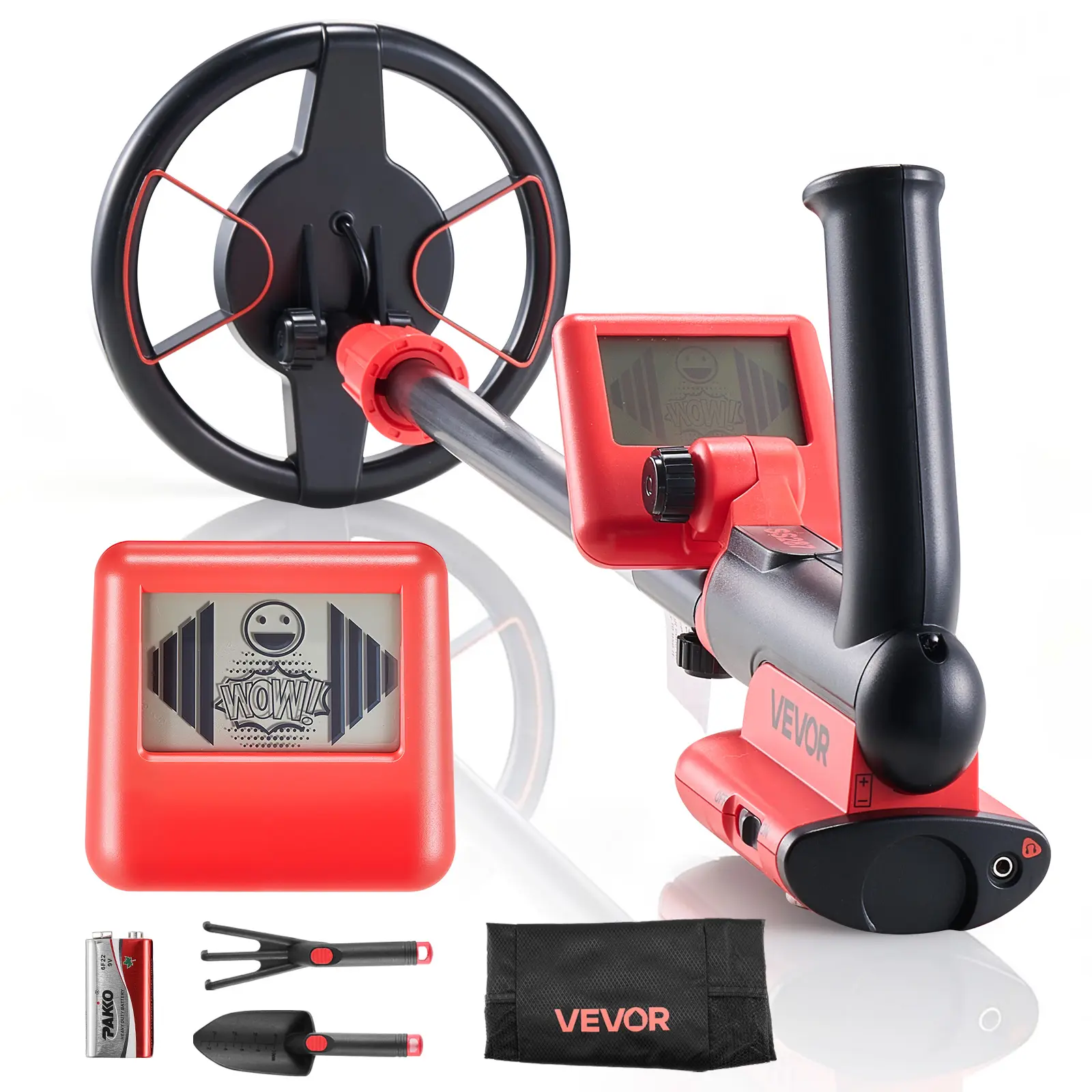 VEVOR Metal Detector for Adults, Teen-Friendly Handling, 6-in Search Coil, Lightweight High Accuracy, LCD Display, IP68 Waterproof, 22.8"-33.8" Adjustable Handle, Improved Anti-Interference for Family Activities Gold Treasure Hunting