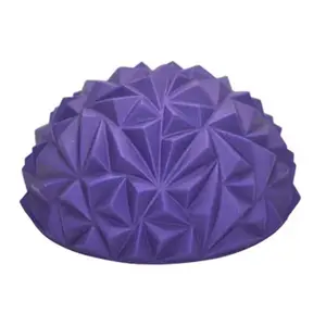 Yoga Half-Ball Trainer - Textured Hemisphere Yoga Ball 16 cm with Foot Massage Surface for Balance Training - Core Stability & Outdoor or Indoor Play - Dual Purpose Exercise & Game Equipment | Purple, Indoor/Outdoor