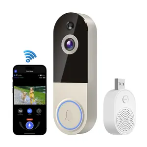 Smart Wireless Video Doorbell Camera Home Security System, AI Human Detection, 2.4G WiFi, Two-way Audio, Rechargeable Battery, Night Vision, Motion Alerts and Cloud Storage